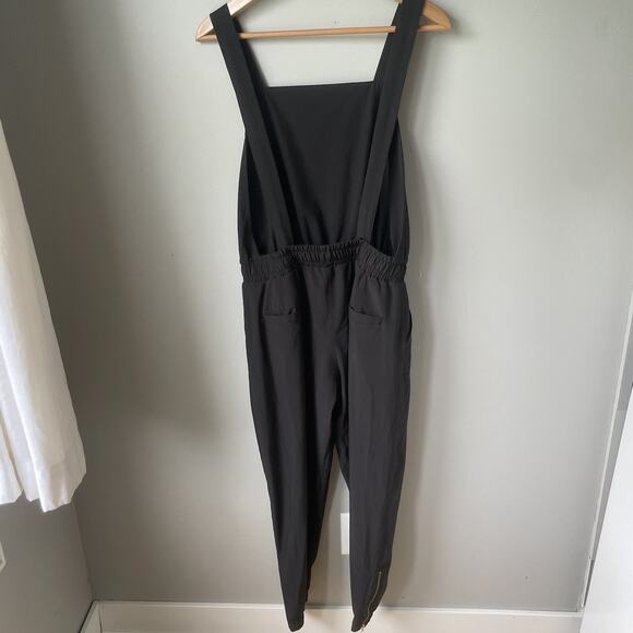 Albion Classic Overall Jumpsuit Womens Sz Medium‎ Black Cinch Waist Ankle Zipper - Picture 10 of 11